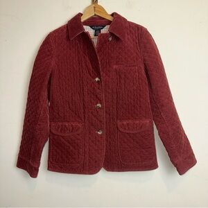 Brooks Brothers Womens Size 6 Quilted Corduroy Field Jacket Rust Orange Hunting
